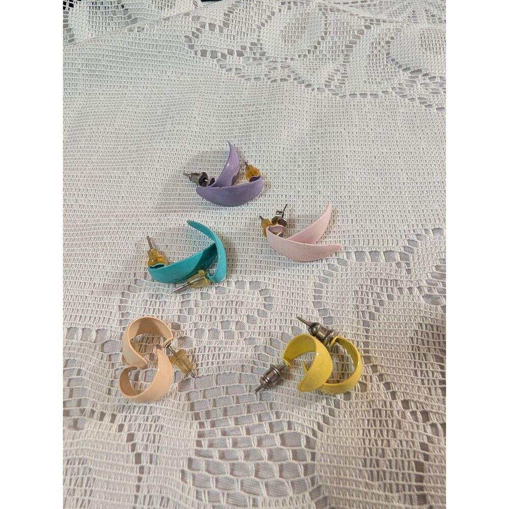 Vintage 80s 90s Pastel Enamel Earring Lot